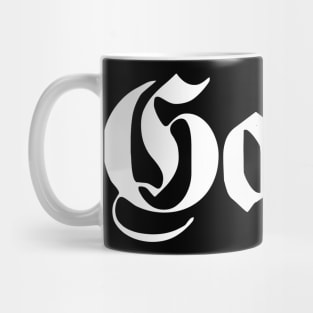 Gotha written with gothic font Mug